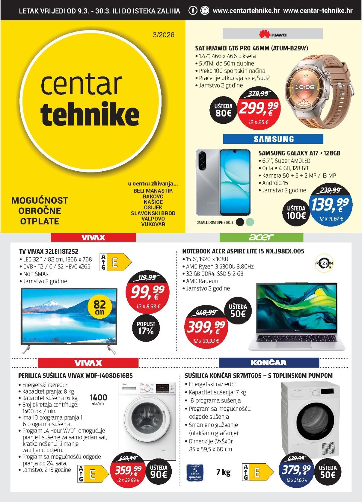 Prelistajte katalog Centar tehnike, vrijedi od 09.03.2026 do 30.03.2026