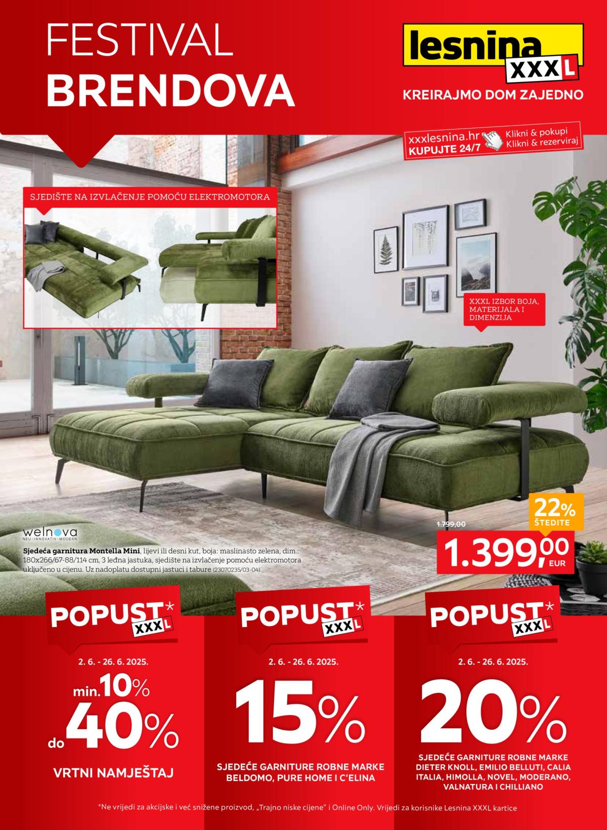 Prelistajte ovaj Lesnina - Festival brendova - namještaj katalog, vrijedi od 02.06. do 26.06.