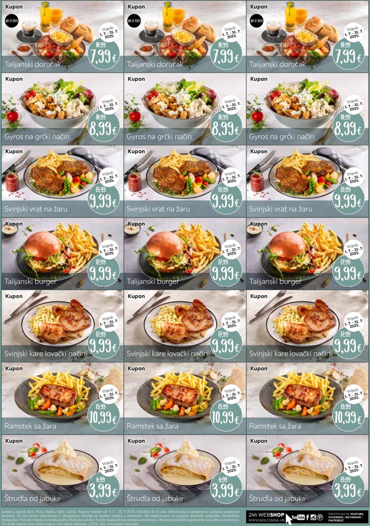 Prelistajte katalog Lesnina Restoran - Lesnina Zagreb East, Pula, Rijeka i Split, vrijedi od 01.07. do 31.07.