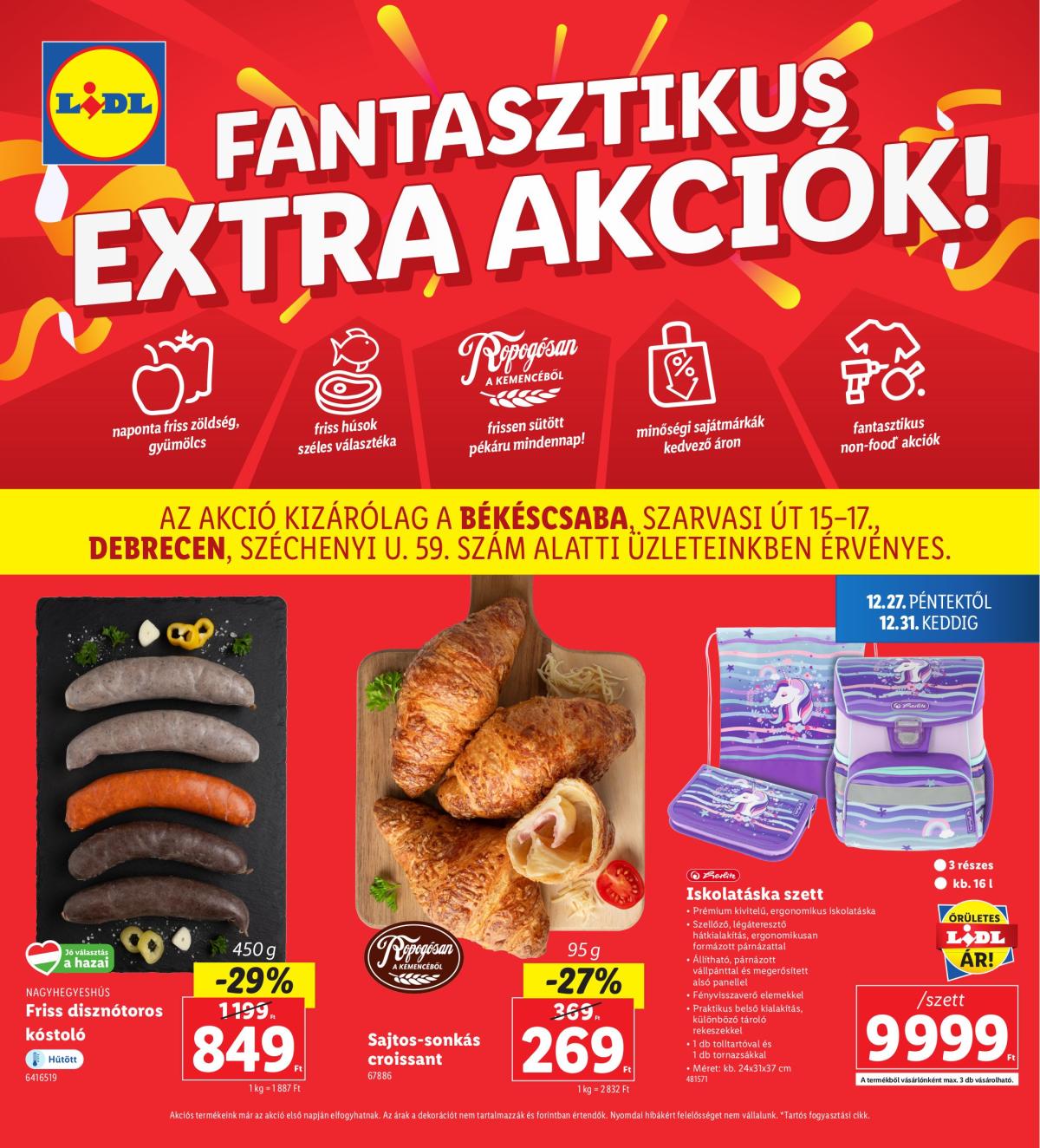 Lidl - Békéscsaba, Debrecen akciós újság, érvényes 12.27. - 12.31.