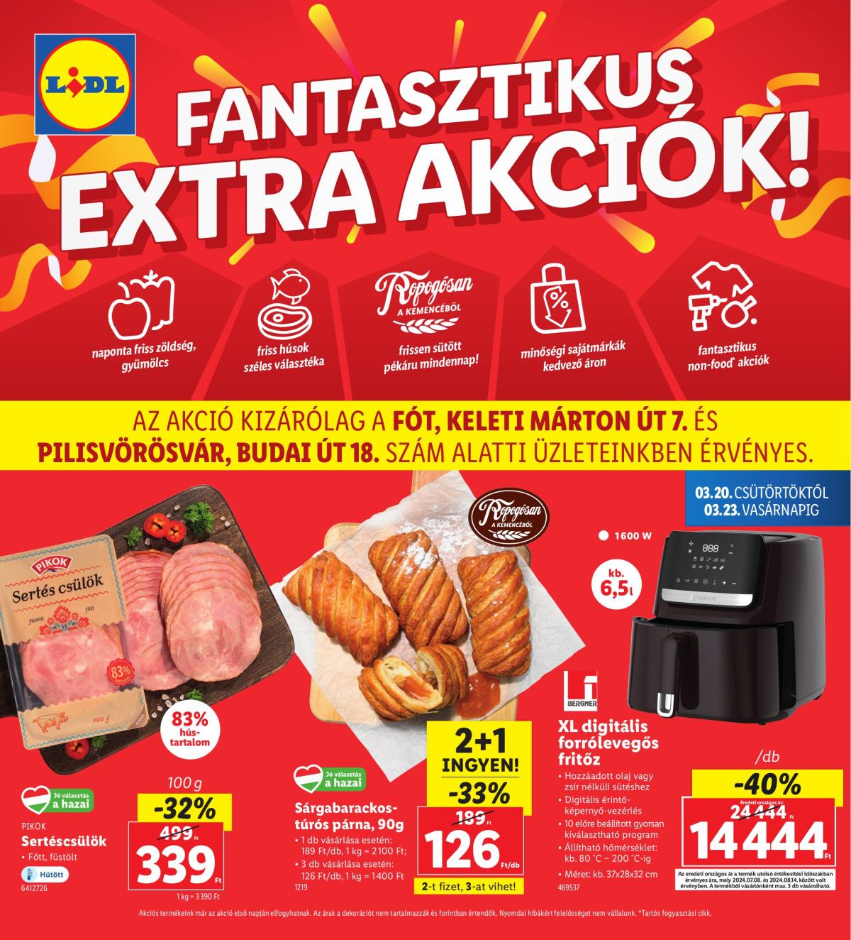 Lidl - Fót, Pilisvörösvár akciós újság, érvényes 03.20. - 03.23.