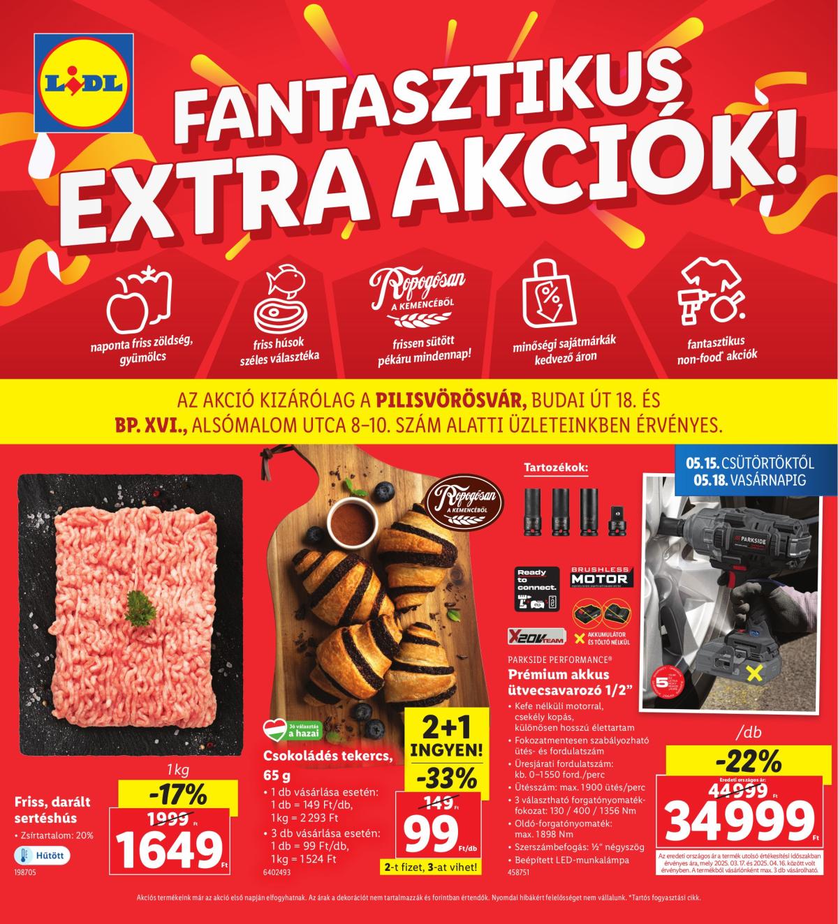 Lidl - Pilisvörösvár, Budapest akciós újság, érvényes 05.15. - 05.18.