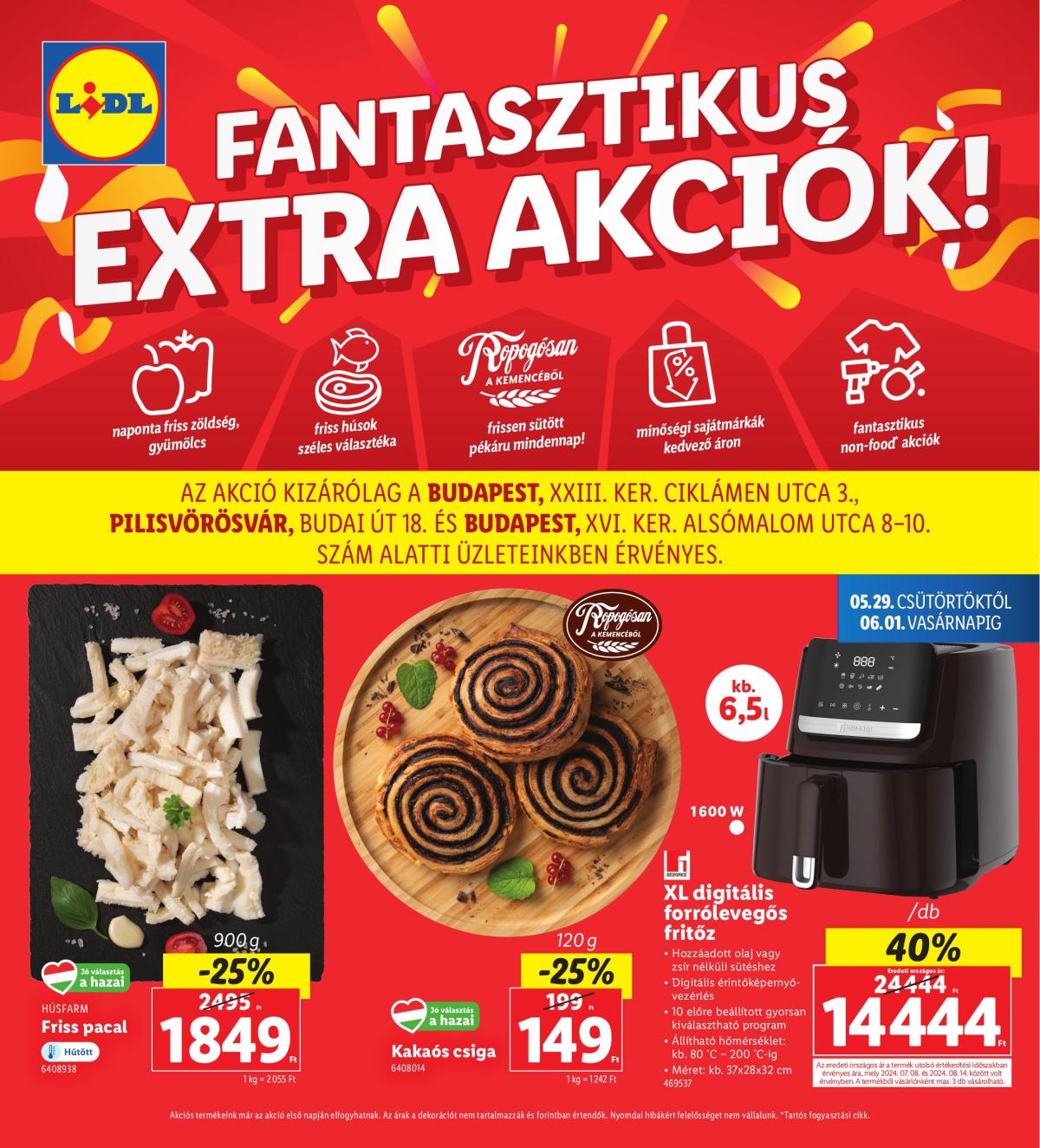 Lidl - Budapest, Pilisvörösvár akciós újság, érvényes 05.29. - 06.01.
