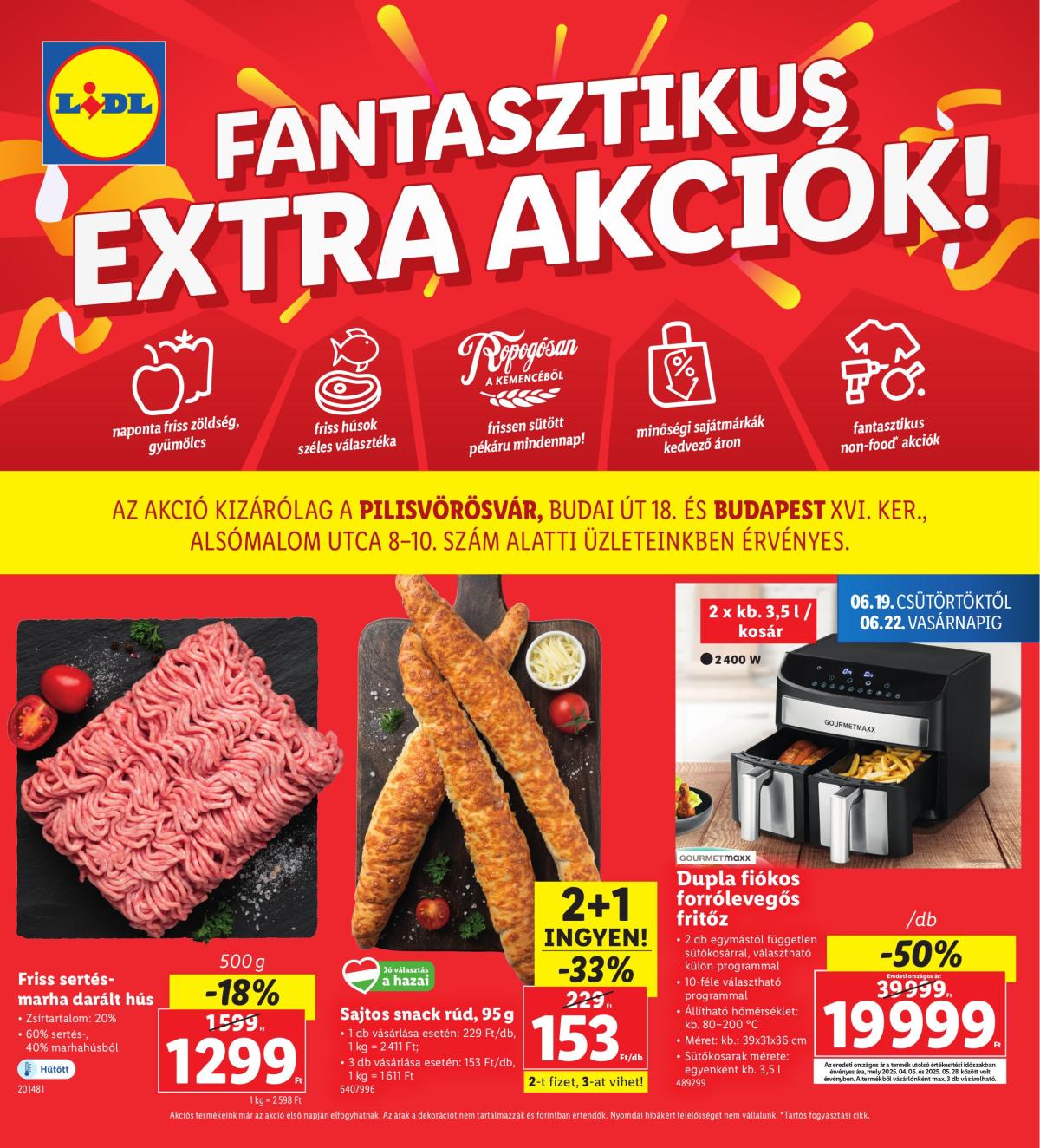 Lidl - Pilisvörösvár, Budapest akciós újság, érvényes 06.19. - 06.22.