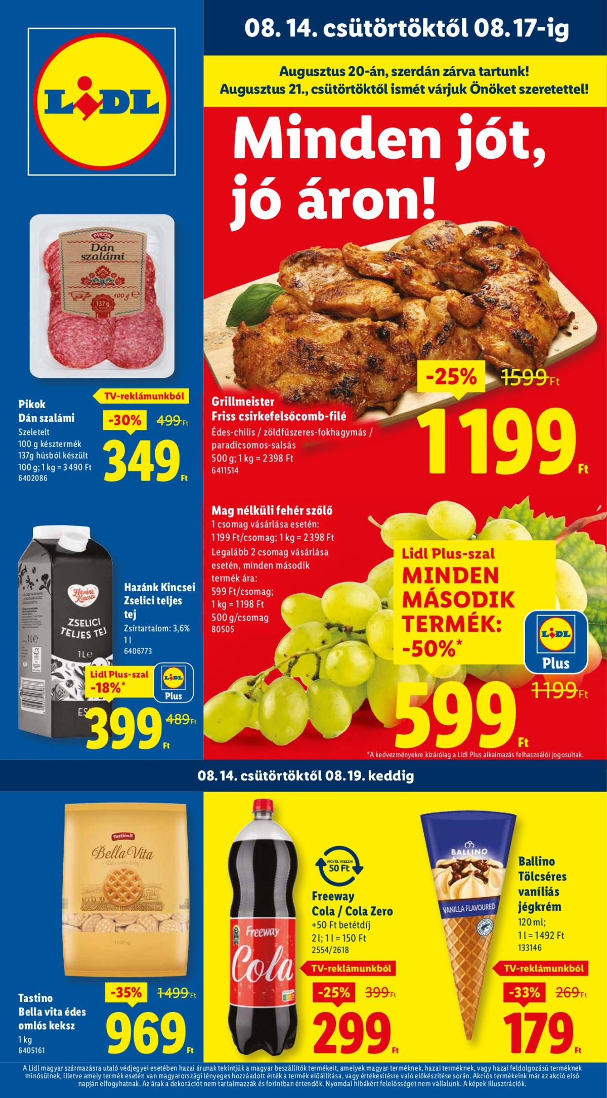 Lidl akciós újság, érvényes 08.14. - 08.20.