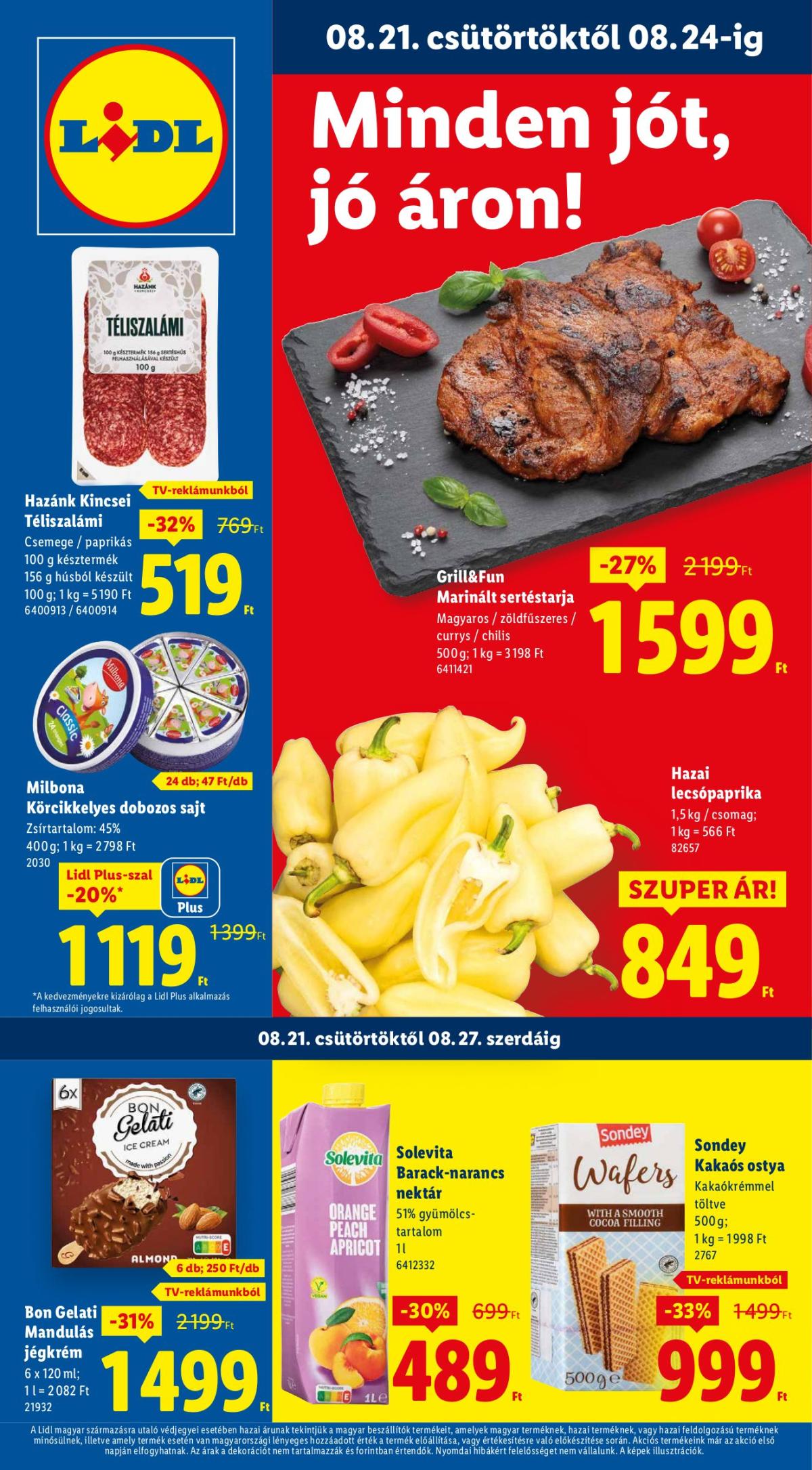 Lidl akciós újság, érvényes 08.21. - 08.27.