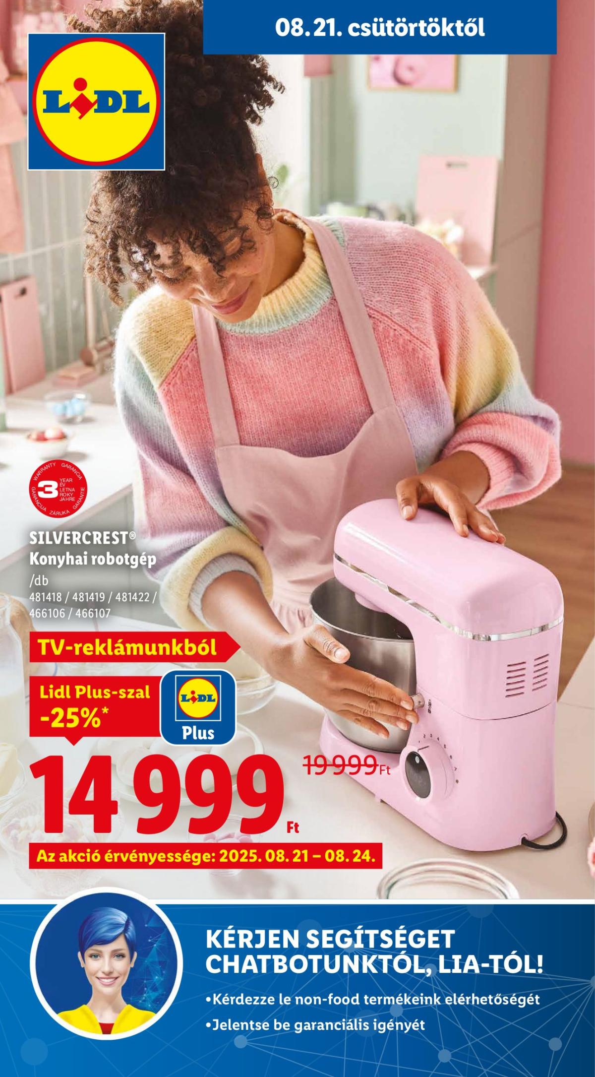 Lidl - Nonfood akciós újság, érvényes 08.21. - 08.27.