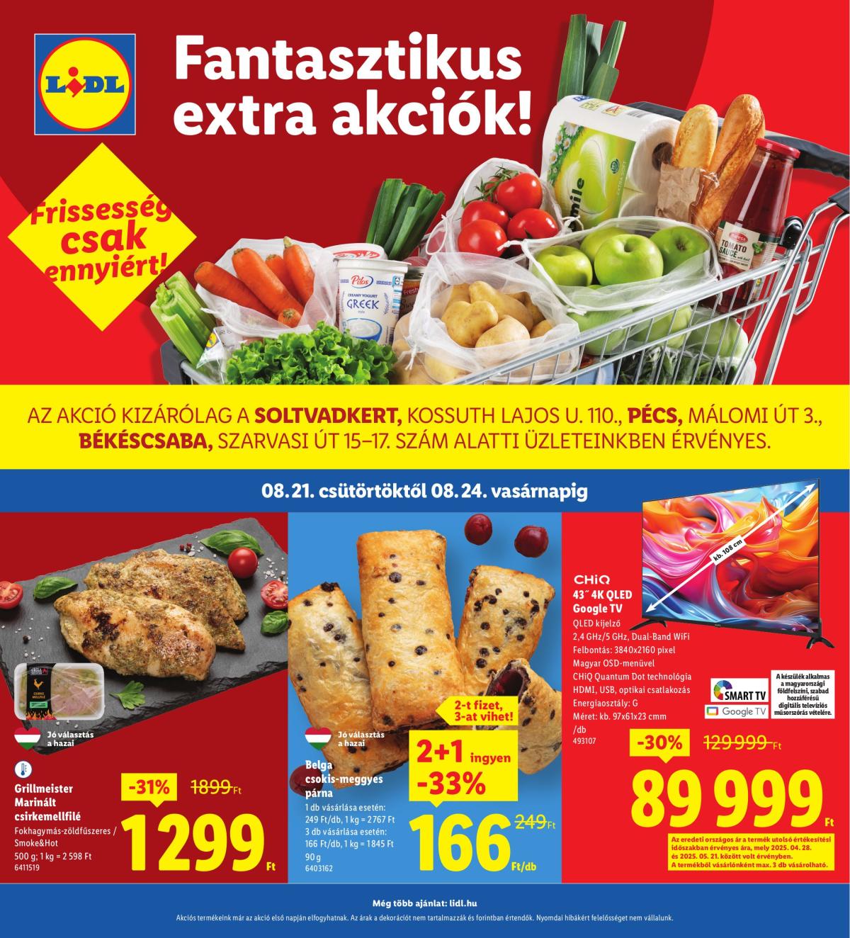 Lidl - Soltvadkert, Pécs, Békéscsaba akciós újság, érvényes 08.21. - 08.24.