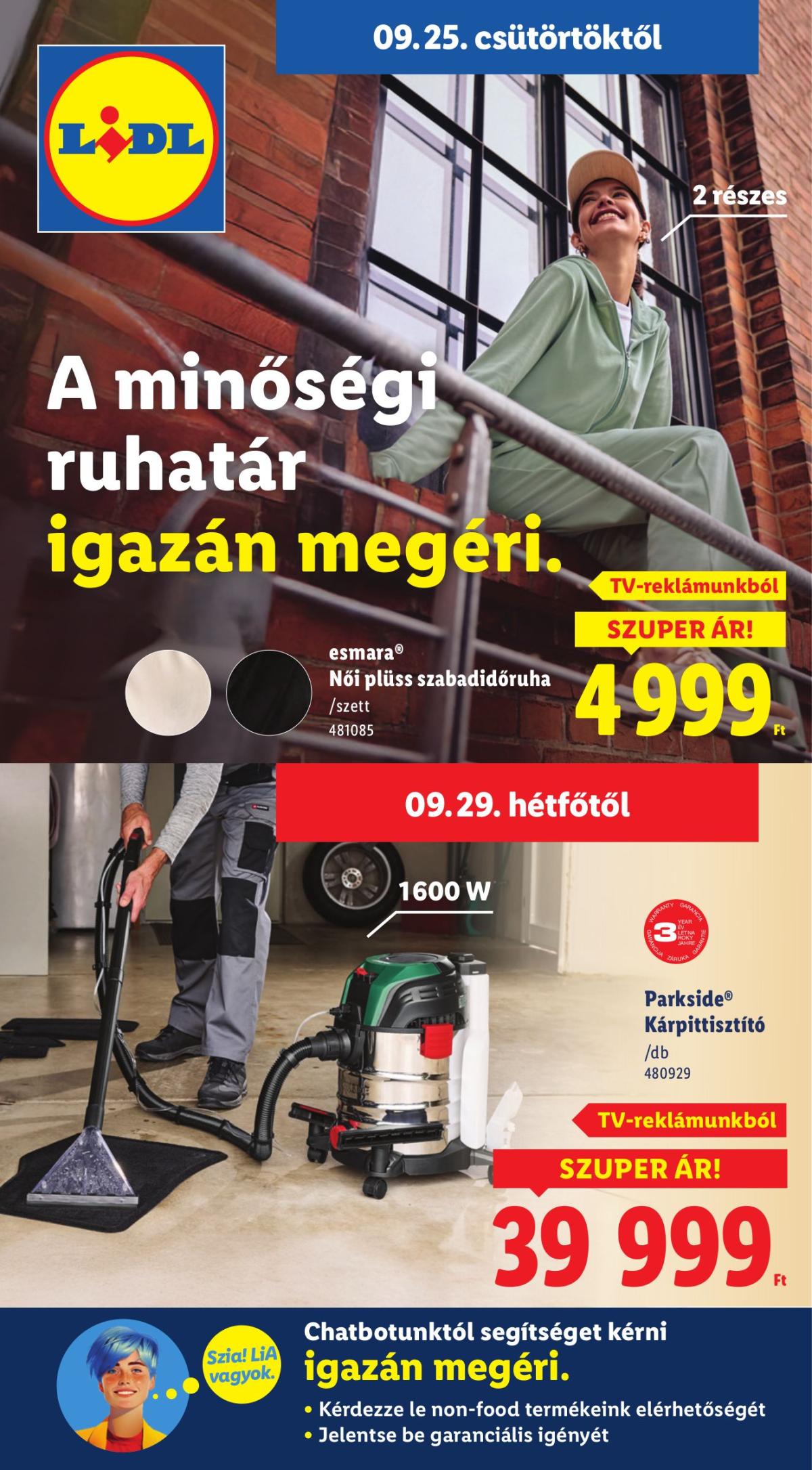 Lidl - Nonfood akciós újság, érvényes 09.25. - 10.01.