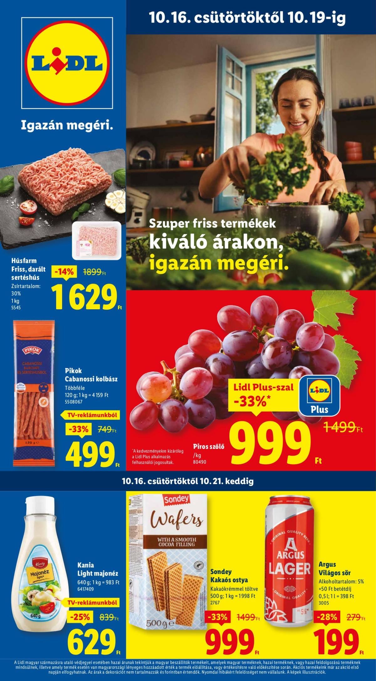 Lidl akciós újság, érvényes 10.16. - 10.22.