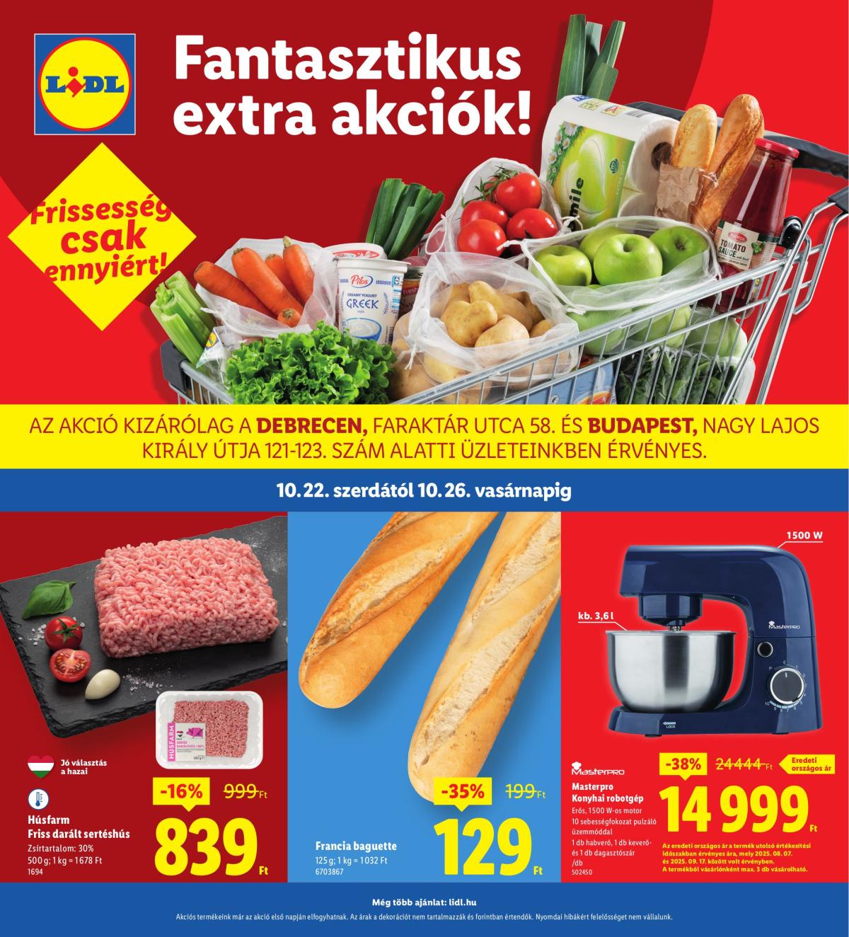 Lidl - Debrecen akciós újság, érvényes 10.22. - 10.26.