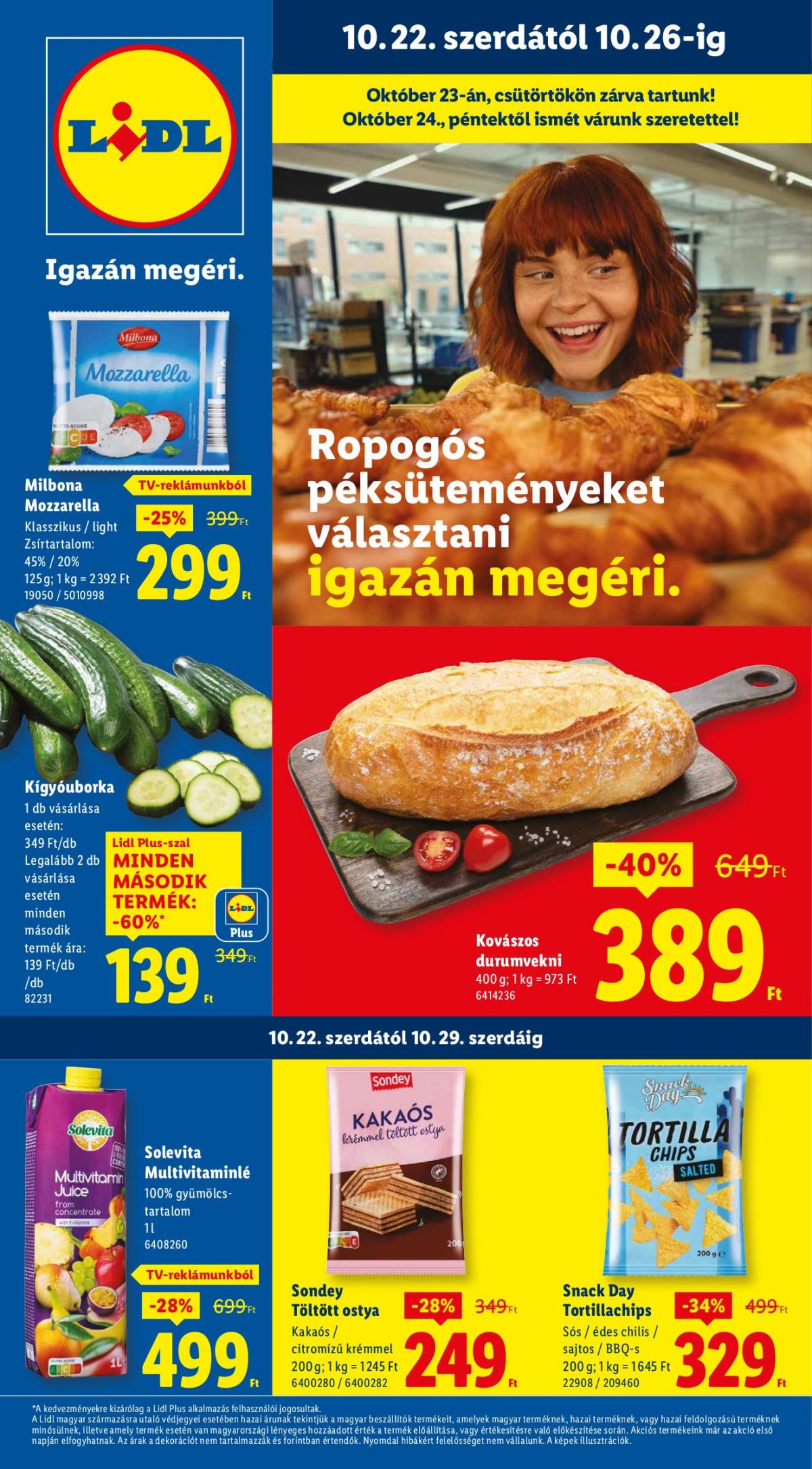Lidl akciós újság, érvényes 10.22. - 10.29.