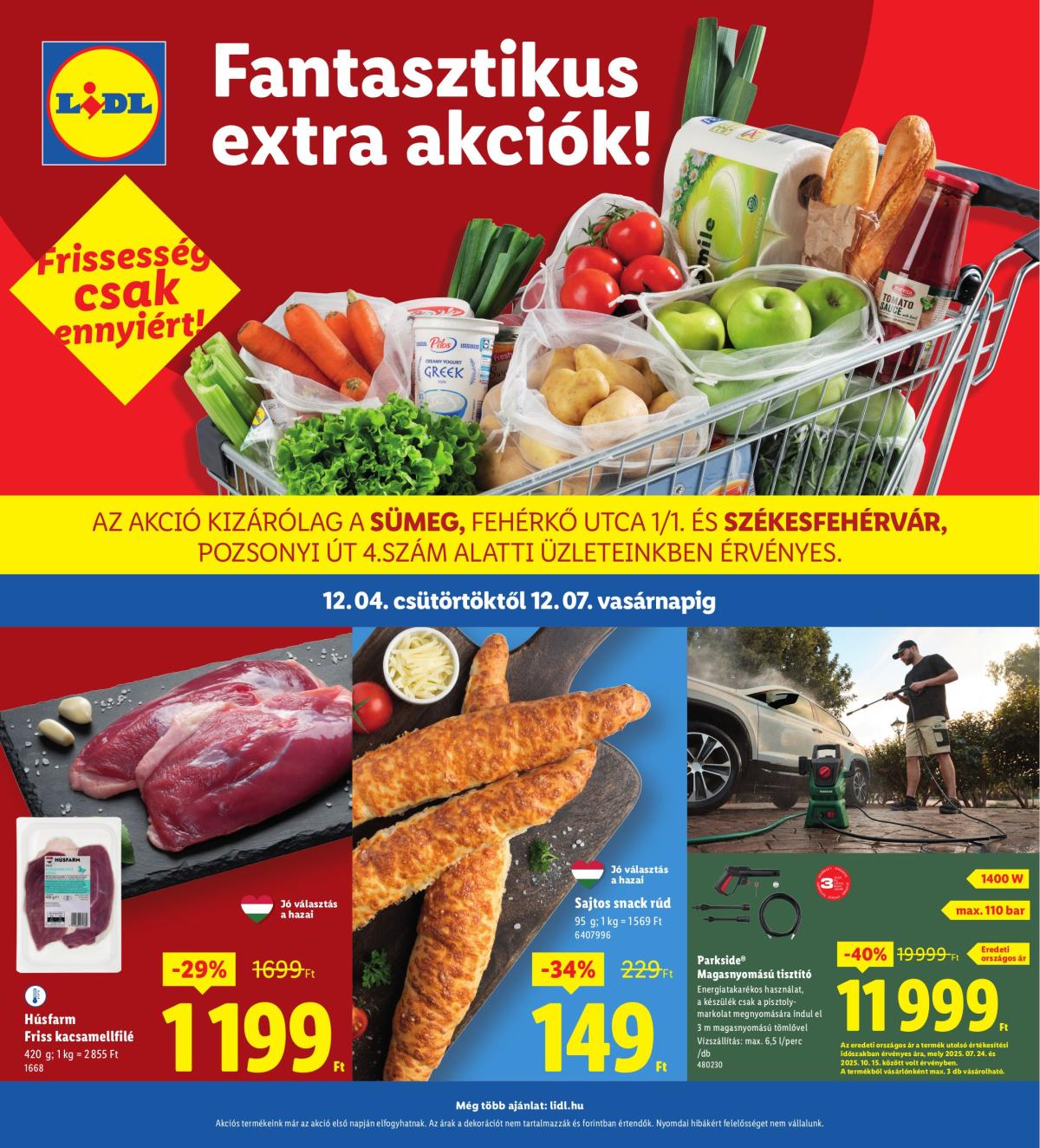 Lidl - Sümeg, Székesfehérvár akciós újság, érvényes 12.04. - 12.07.