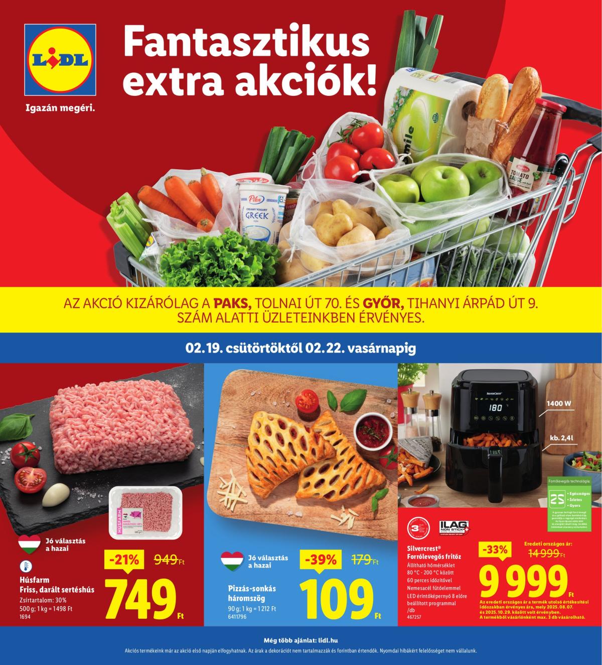 Lidl - Paks, Györ akciós újság, érvényes 2026.02.19. - 2026.02.22.