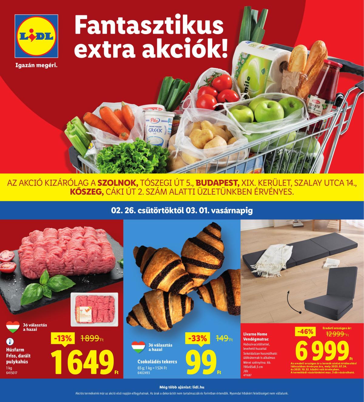 Lidl - Szolnok, Budapest, Köszeg akciós újság, érvényes 2026.02.26. - 2026.03.01.