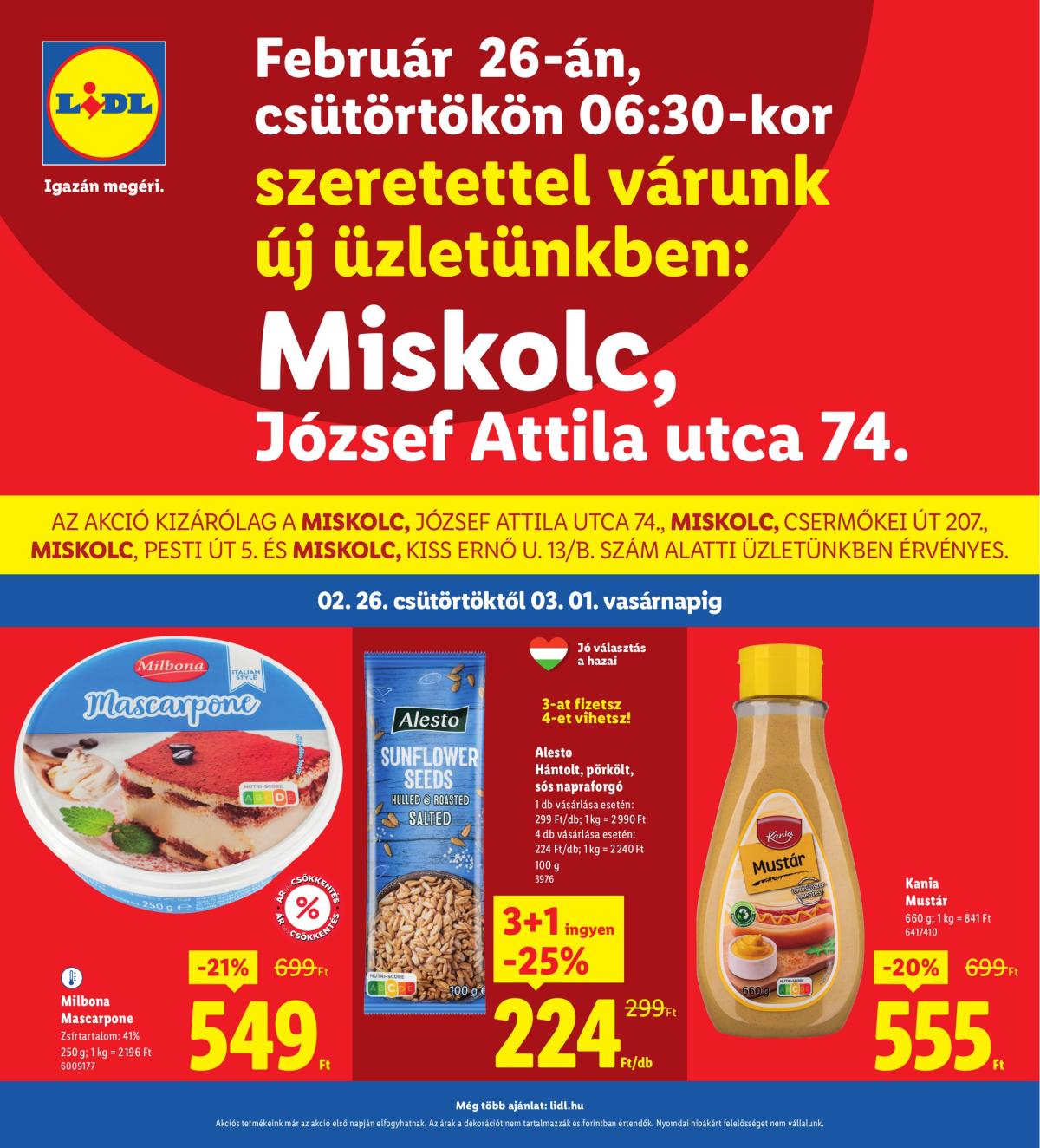Lidl - Miskolc akciós újság, érvényes 2026.02.26. - 2026.03.01.