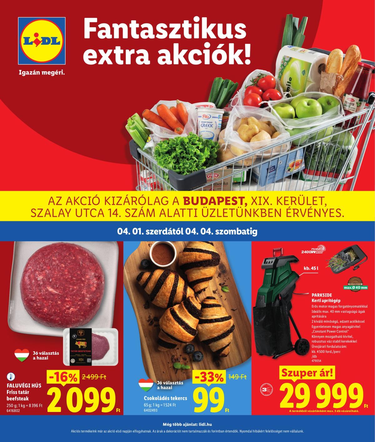 Lidl - Budapest akciós újság, érvényes 2026.04.01. - 2026.04.04.