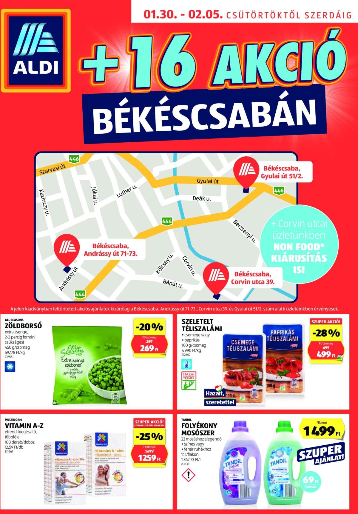 Aldi - Békéscsaba extra akciós újság, érvényes 01.30. - 02.05.