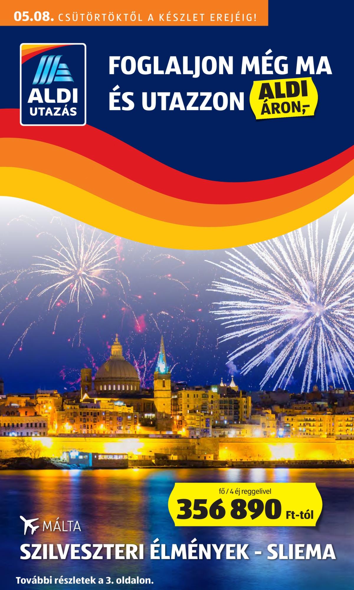 Aldi - Utazás katalógus akciós újság, érvényes 05.08. - 05.14.
