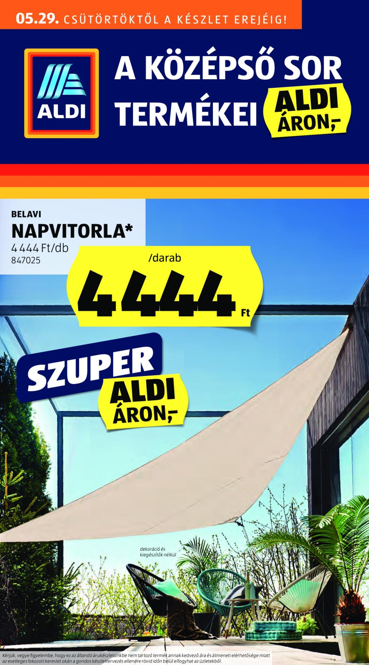 Aldi - Középső sor termékei akciós újság, érvényes 05.29. - 06.04.