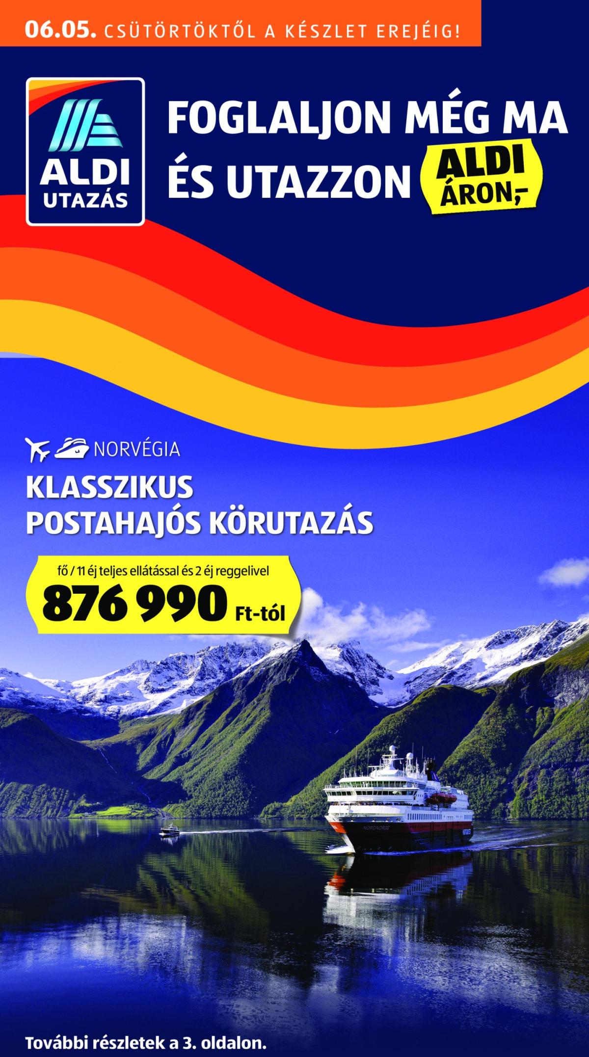 Aldi - Utazás katalógus akciós újság, érvényes 06.05. - 06.11.