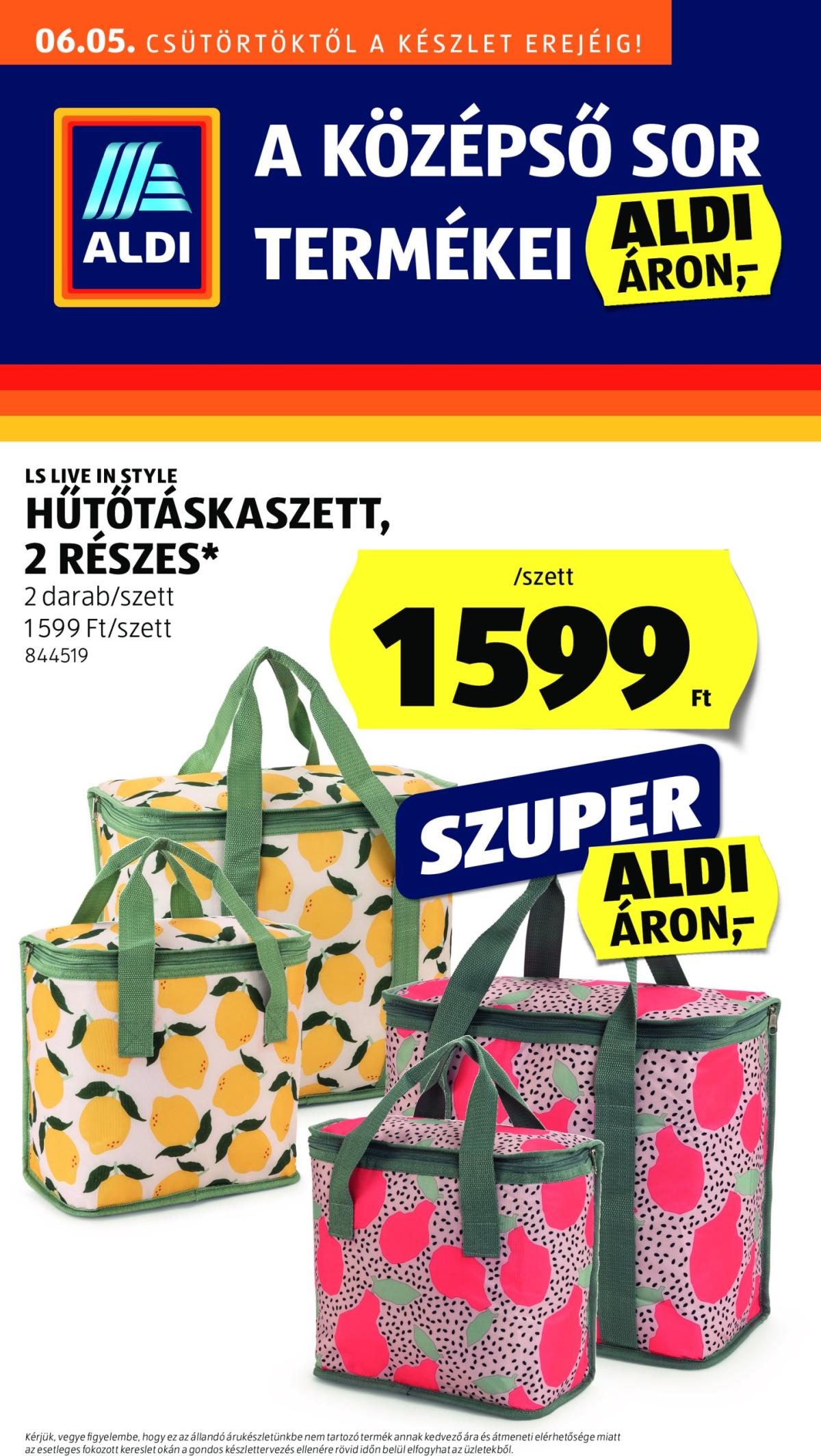 Aldi - Középső sor termékei akciós újság, érvényes 06.05. - 06.11.