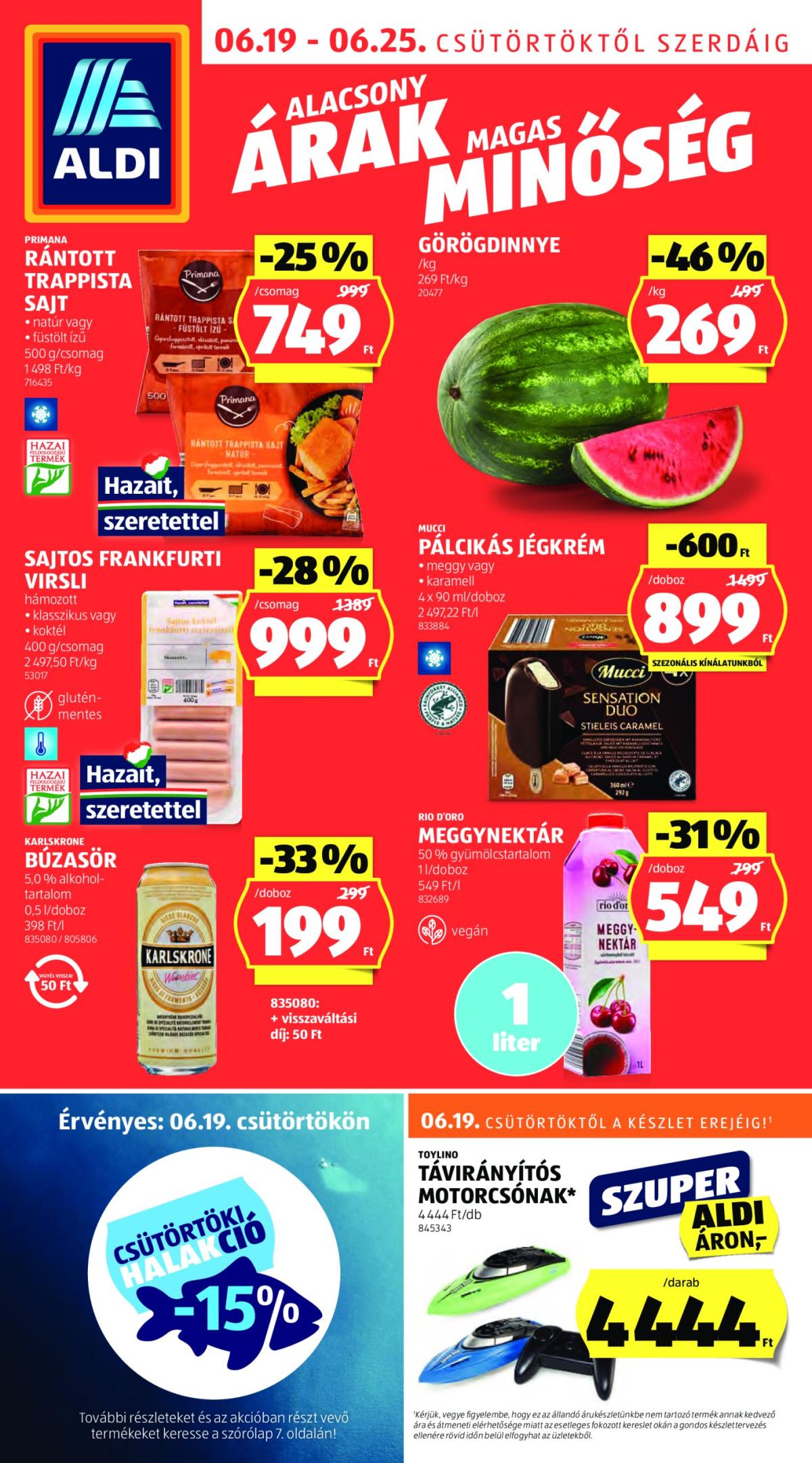 Aldi akciós újság, érvényes 06.19. - 06.25.