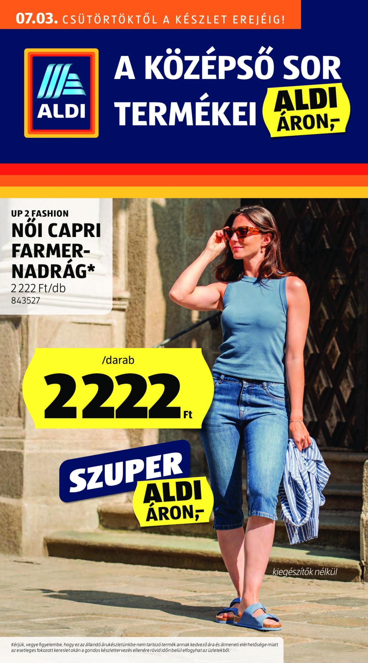 Aldi - Középső sor termékei akciós újság, érvényes 07.03. - 07.09.
