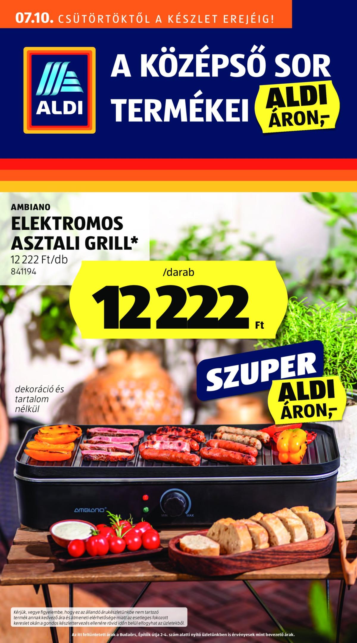 Aldi - Középső sor termékei akciós újság, érvényes 07.10. - 07.16.