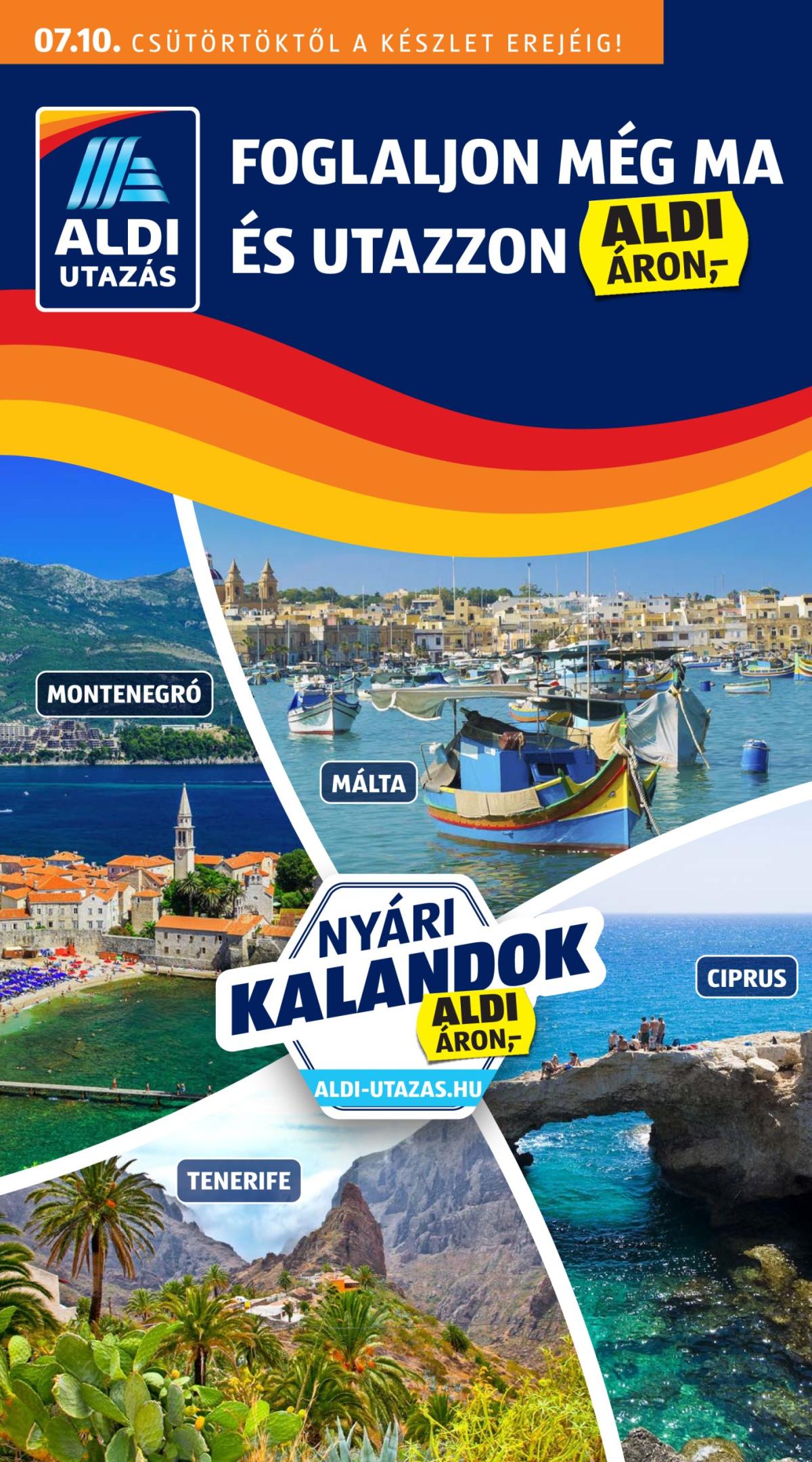 Aldi - Utazás katalógus akciós újság, érvényes 07.10. - 07.16.