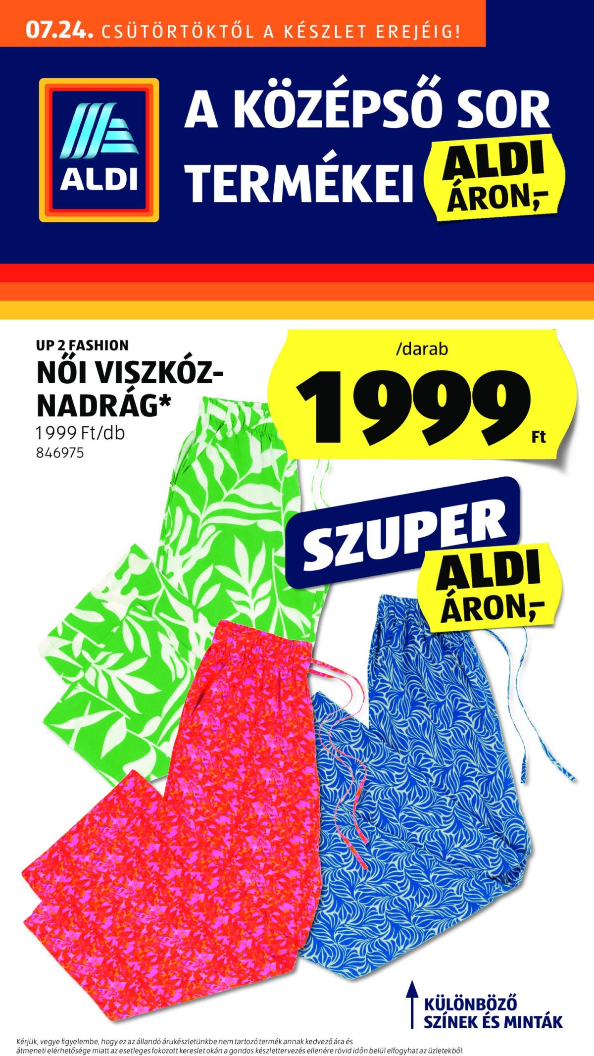 Aldi - Középső sor termékei akciós újság, érvényes 07.24. - 07.30.