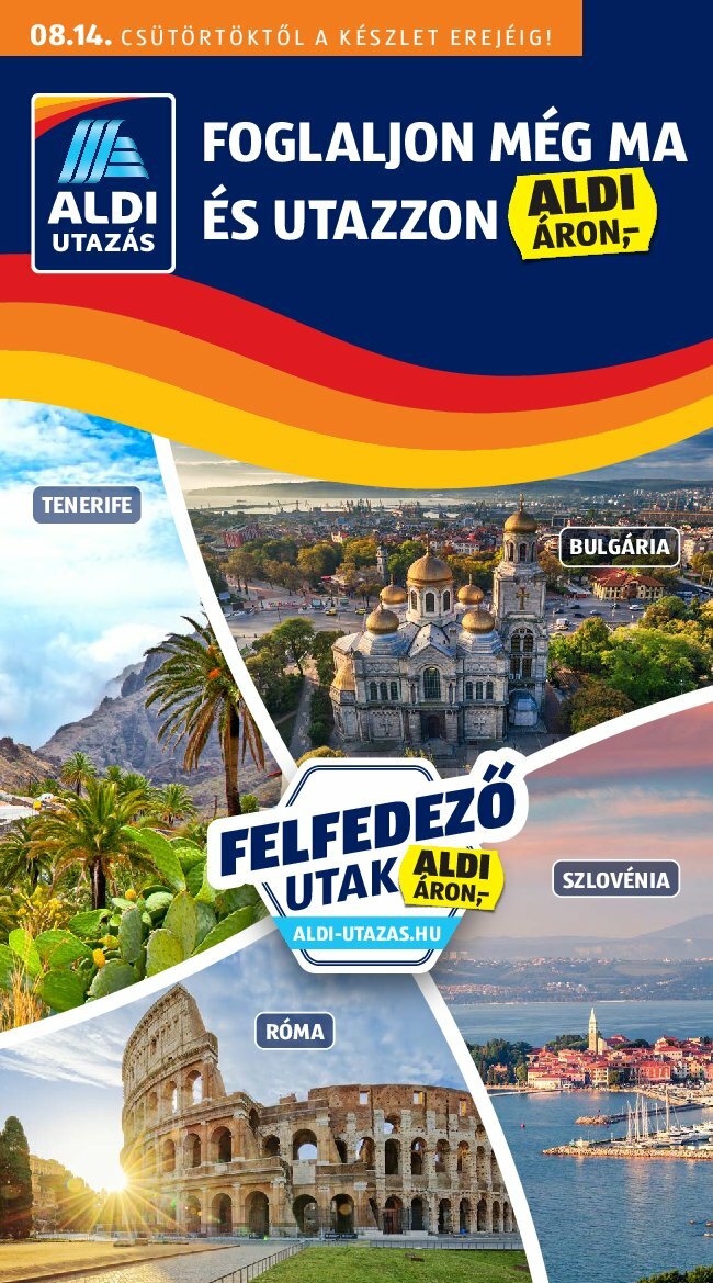 Aldi - Utazás katalógus akciós újság, érvényes 08.14. - 08.19.