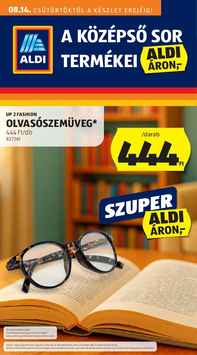 Aldi - Középső sor termékei akciós újság, érvényes 08.14. - 08.19.
