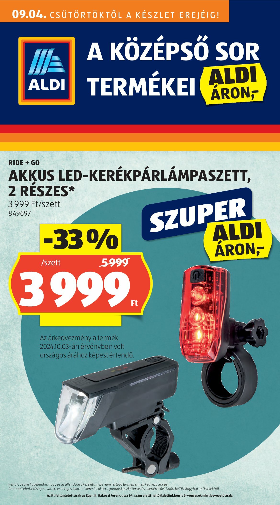 Aldi - Középső sor termékei akciós újság, érvényes 09.04. - 09.10.