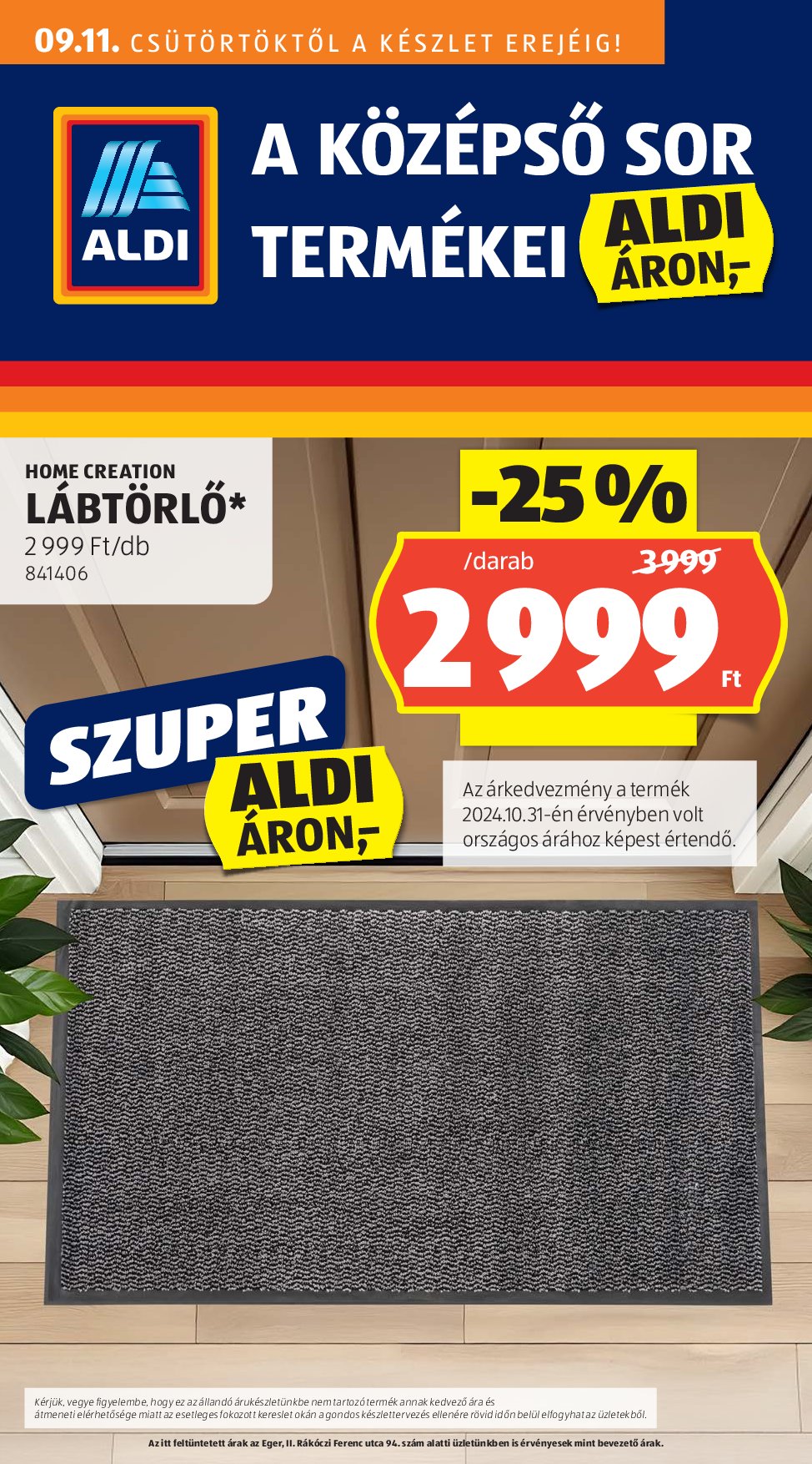 Aldi - Középső sor termékei akciós újság, érvényes 09.11. - 09.17.
