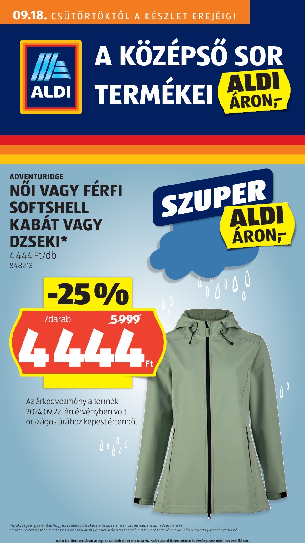 Aldi - Középső sor termékei akciós újság, érvényes 09.18. - 09.24.