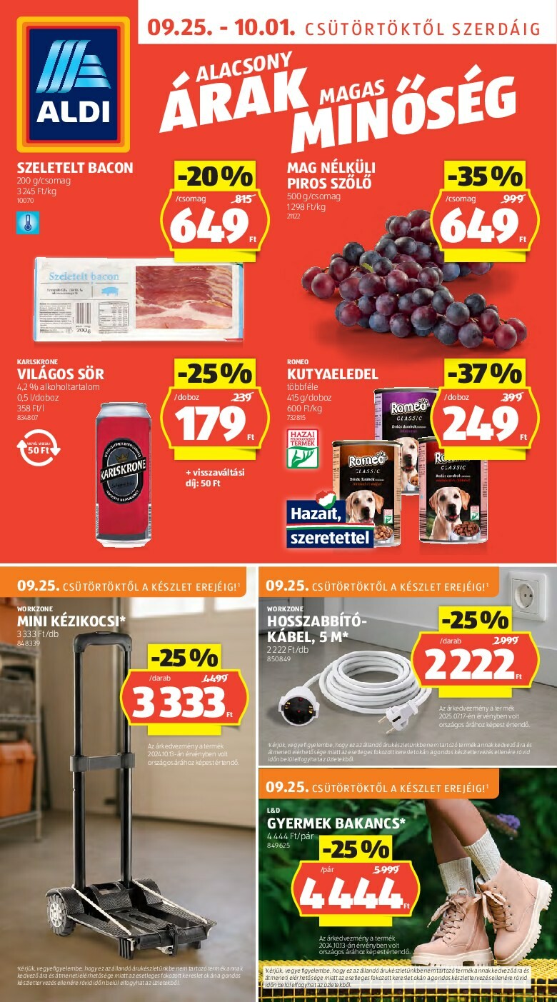 Aldi akciós újság, érvényes 09.25. - 10.01.