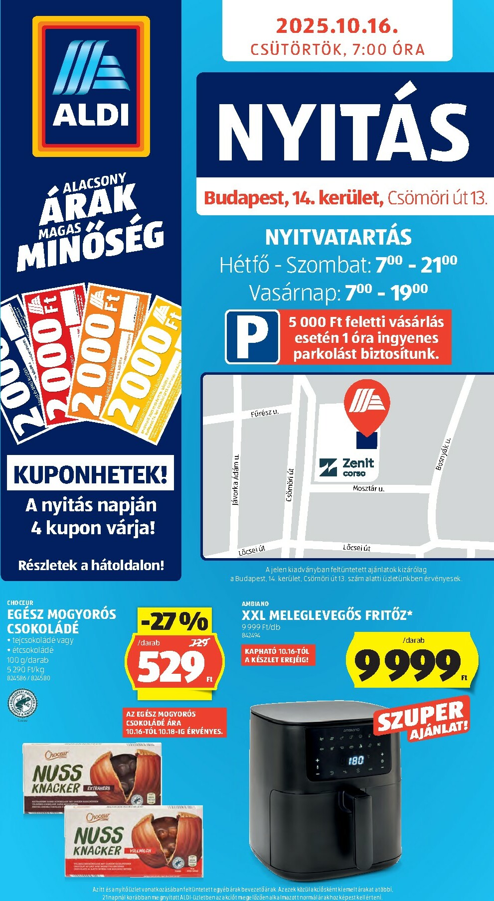 Aldi - Üzletnyitás: Budapest, akciós újság, érvényes 10.16. - 10.18.