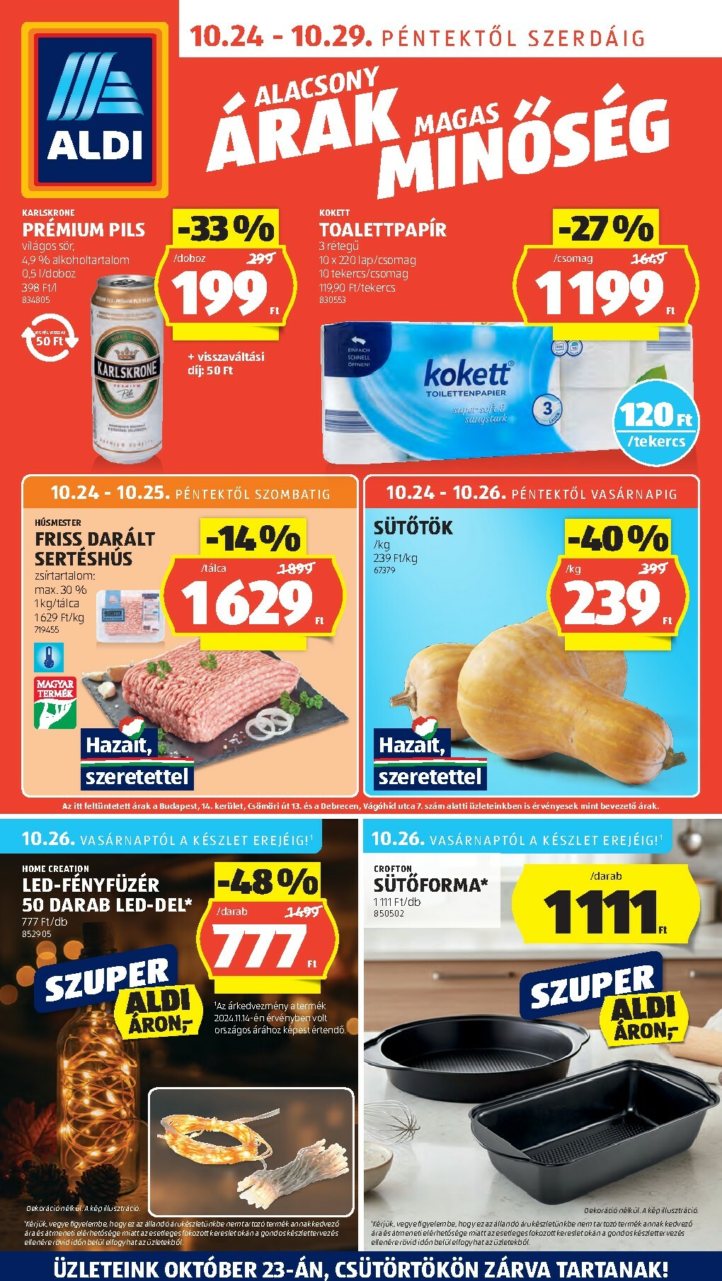 Aldi akciós újság, érvényes 10.24. - 10.29.