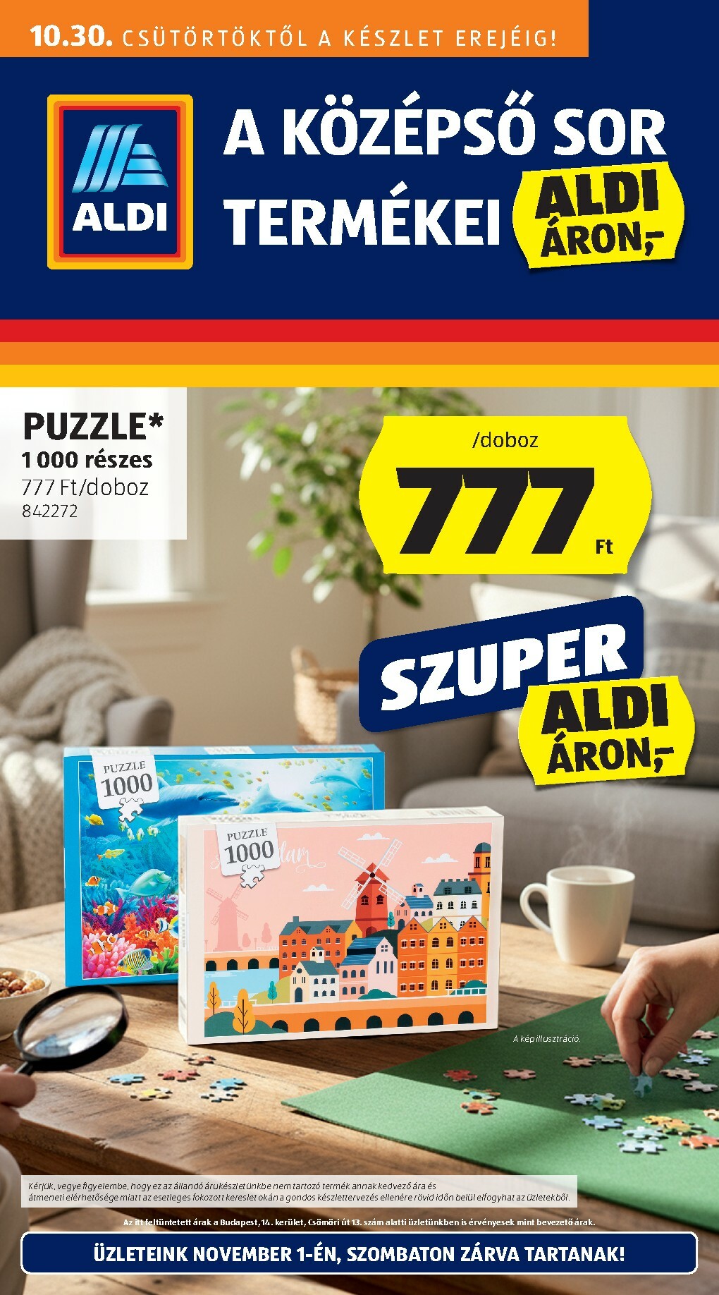 Aldi - Középső sor termékei akciós újság, érvényes 10.30. - 11.05.
