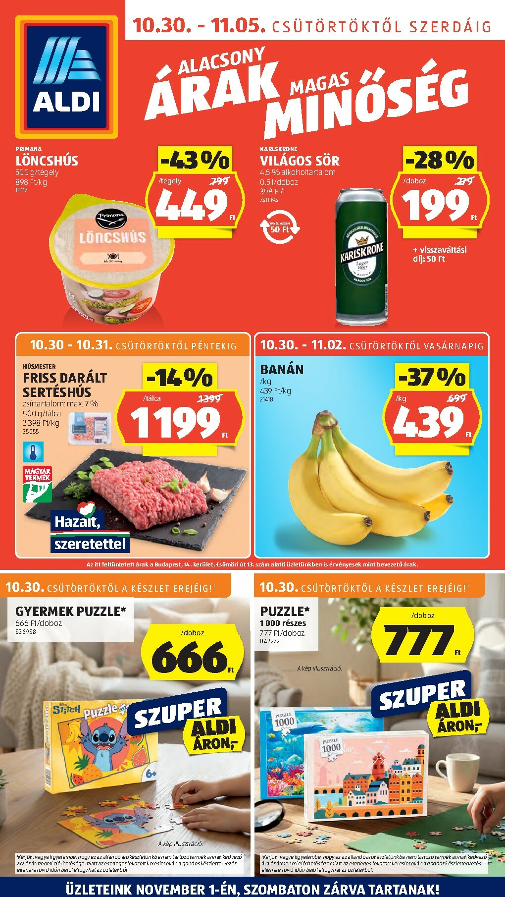 Aldi akciós újság, érvényes 10.30. - 11.05.
