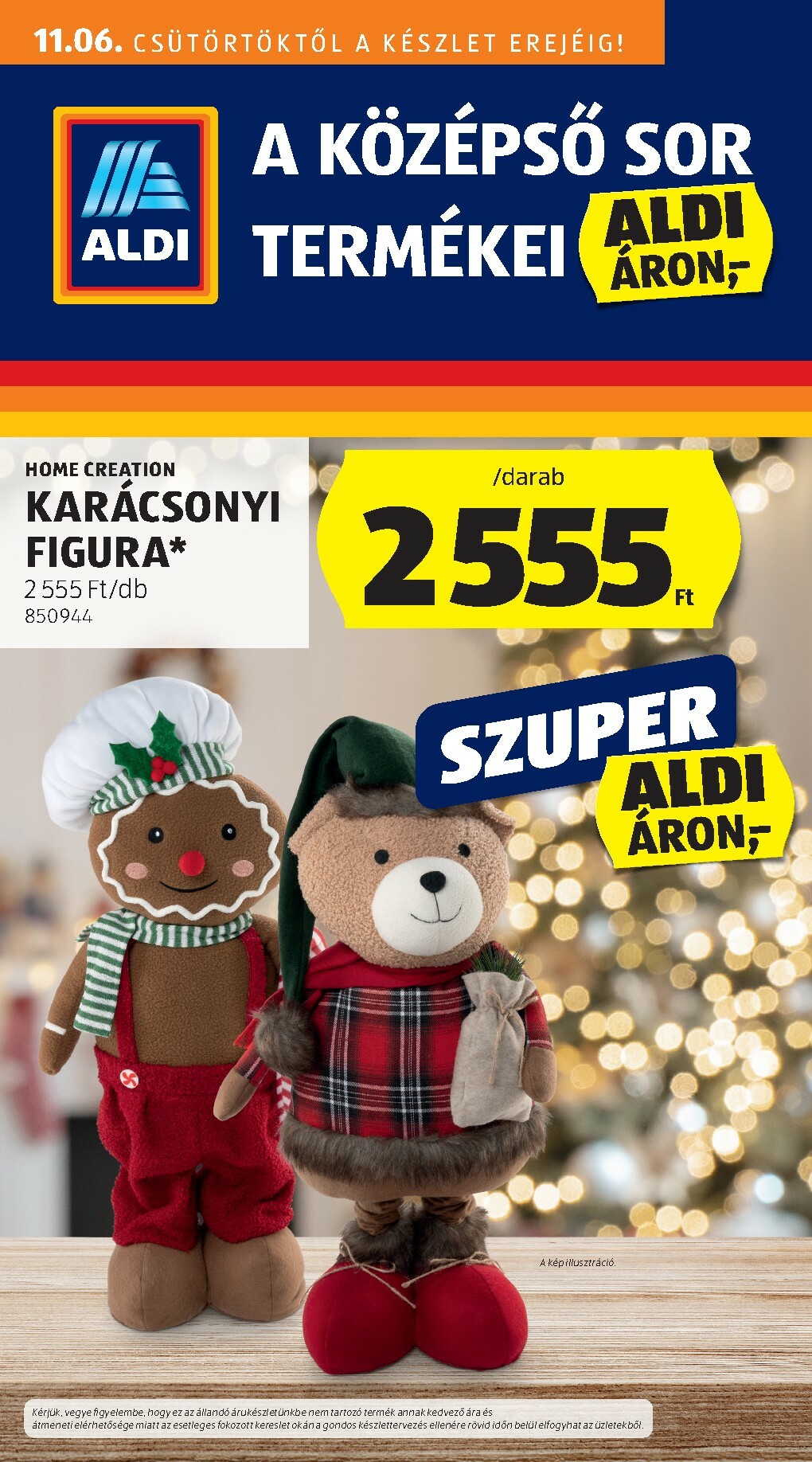 Aldi - Középső sor termékei akciós újság, érvényes 11.06. - 11.12.