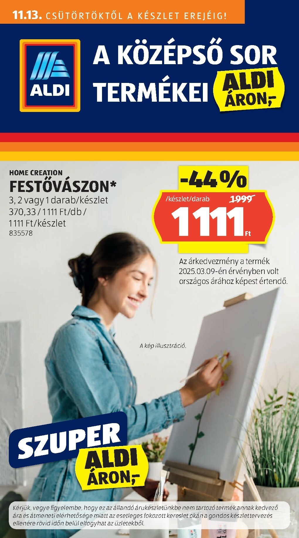 Aldi - Középső sor termékei akciós újság, érvényes 11.13. - 11.19.