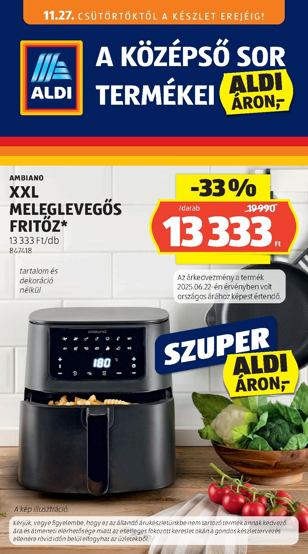 Aldi - Középső sor termékei akciós újság, érvényes 11.27. - 12.03.