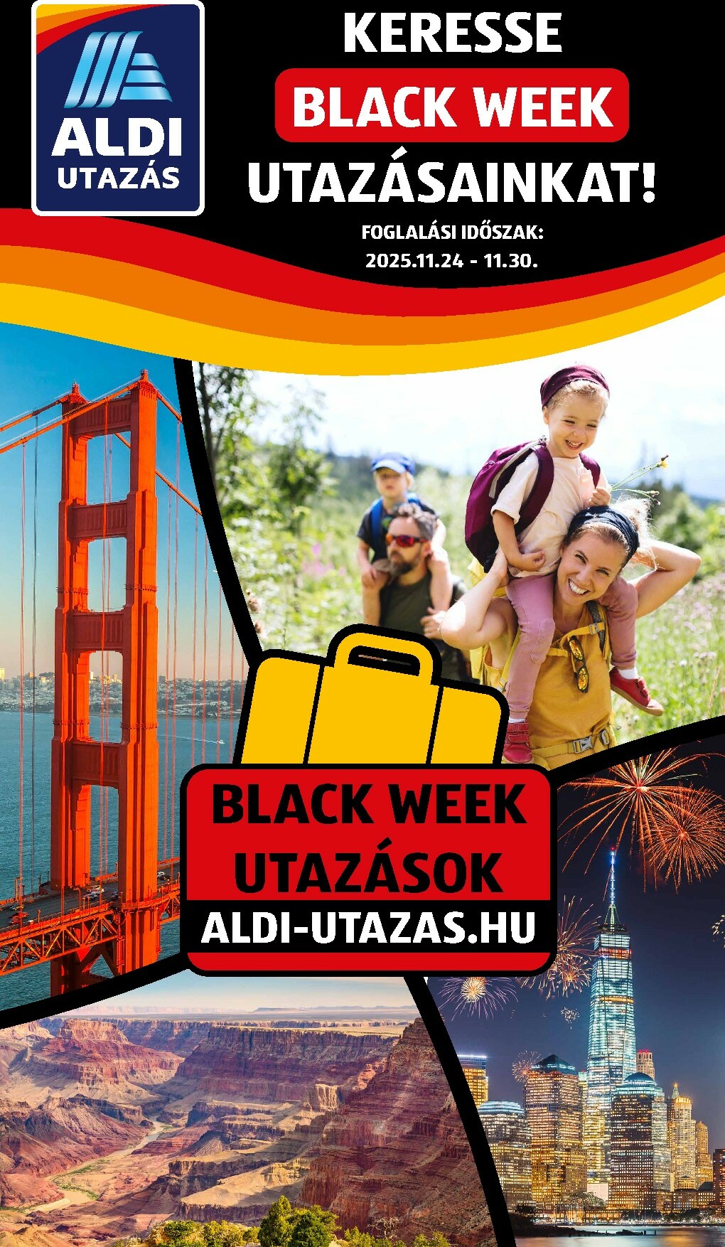 Aldi - Utazás katalógus Black Week akciós újság, érvényes 11.24. - 11.30.