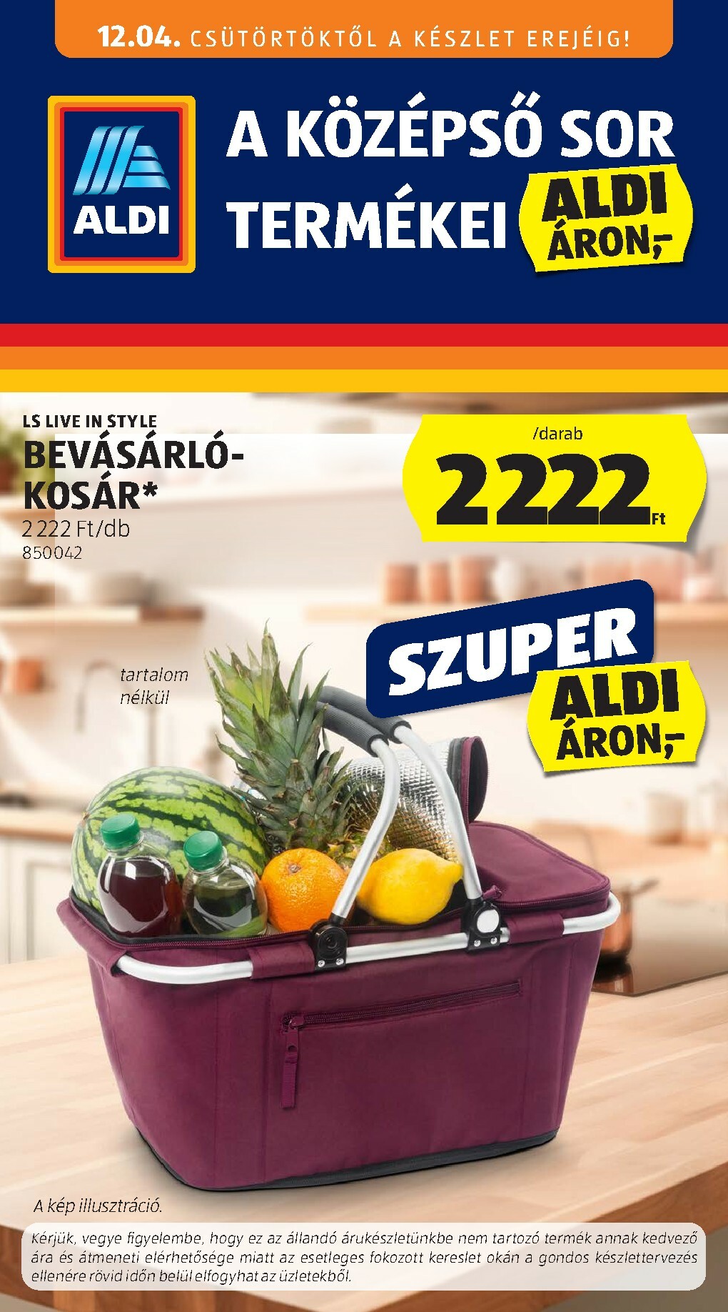 Aldi - Középső sor termékei akciós újság, érvényes 12.04. - 12.24.
