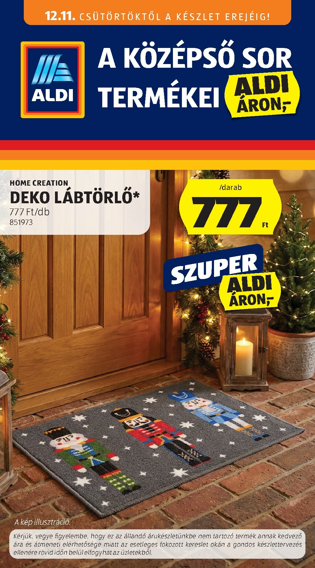 Aldi - Középső sor termékei akciós újság, érvényes 12.11. - 12.17.