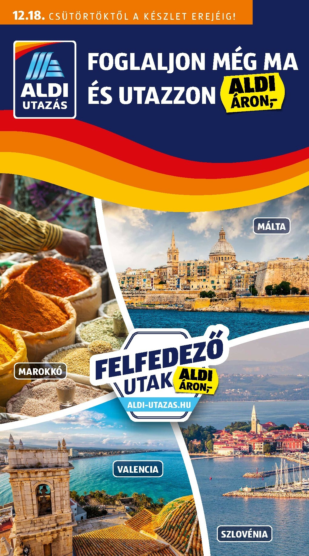 Aldi - Utazás katalógus akciós újság, érvényes 12.18. - 12.31.