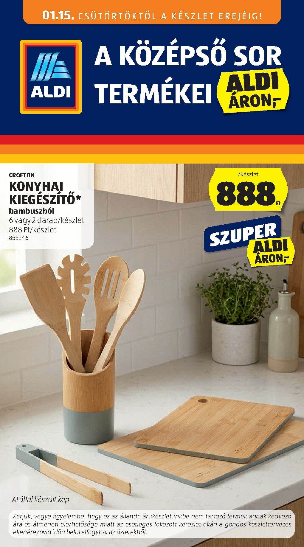 Aldi - Középső sor termékei akciós újság, érvényes 01.15. - 01.21.