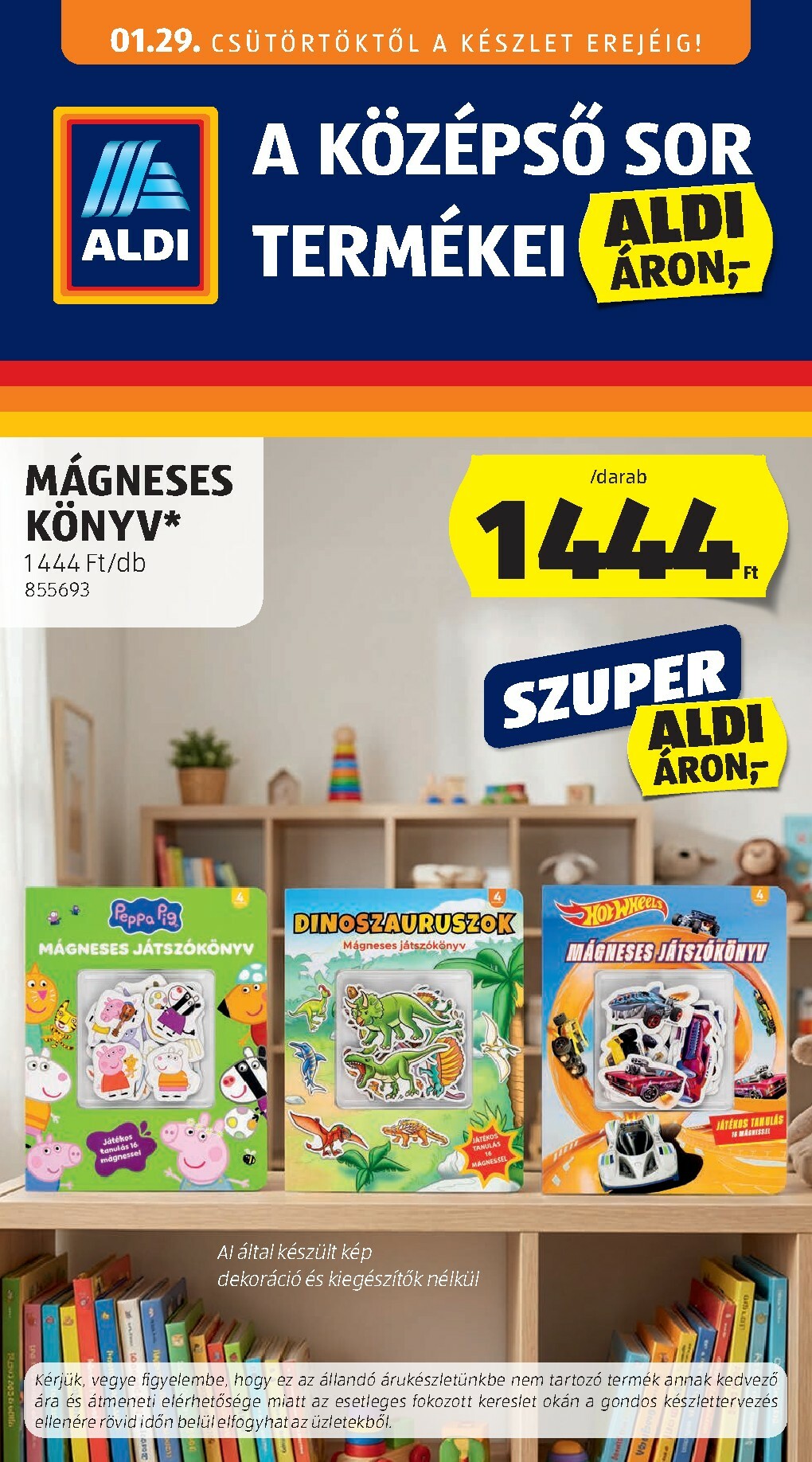 Aldi - Középső sor termékei akciós újság, érvényes 01.29. - 02.04.